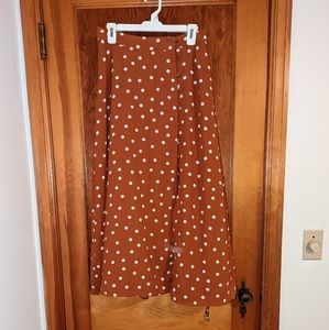 A New Day • Rust Polka Dot Skirt • M